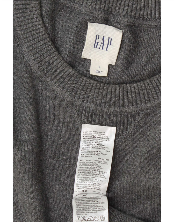 Męski sweter Gap z okrągłym dekoltem, duży, szary, bawełniany
