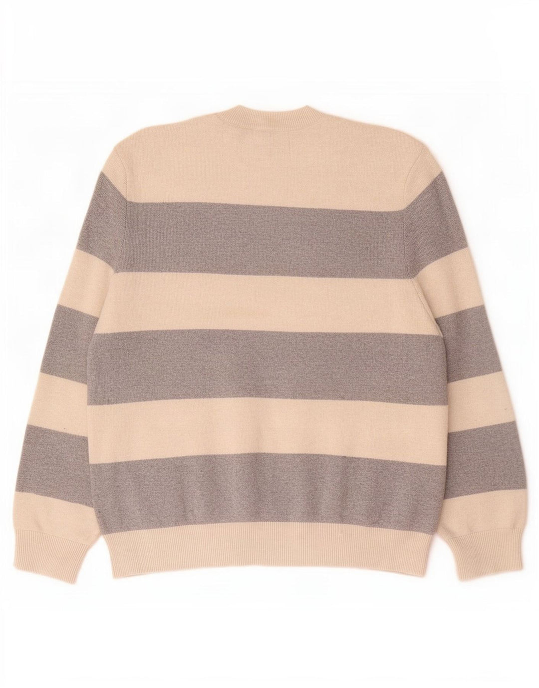 Marks & Spencer Damski sweter z okrągłym dekoltem UK 14 w średnie beżowe paski