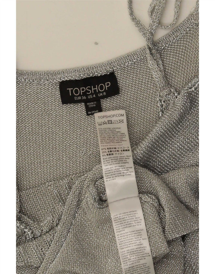 Damska sukienka na ramiączkach Topshop UK 8 Small Silver Wiskoza