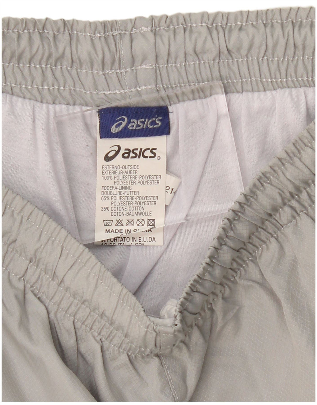 Męskie spodnie dresowe ASICS, małe, szare, poliestrowe