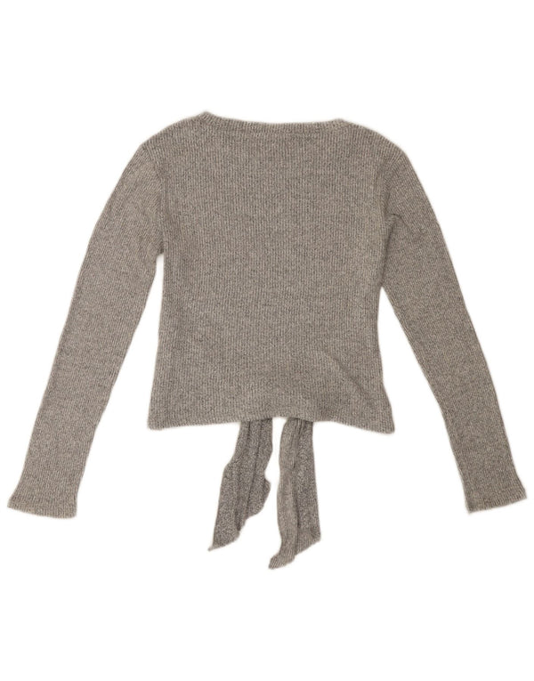 Damski sweter ZARA Crop Boat Neck Sweter UK 14 Large Szara Wiskoza