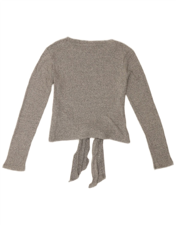 Damski sweter ZARA Crop Boat Neck Sweter UK 14 Large Szara Wiskoza