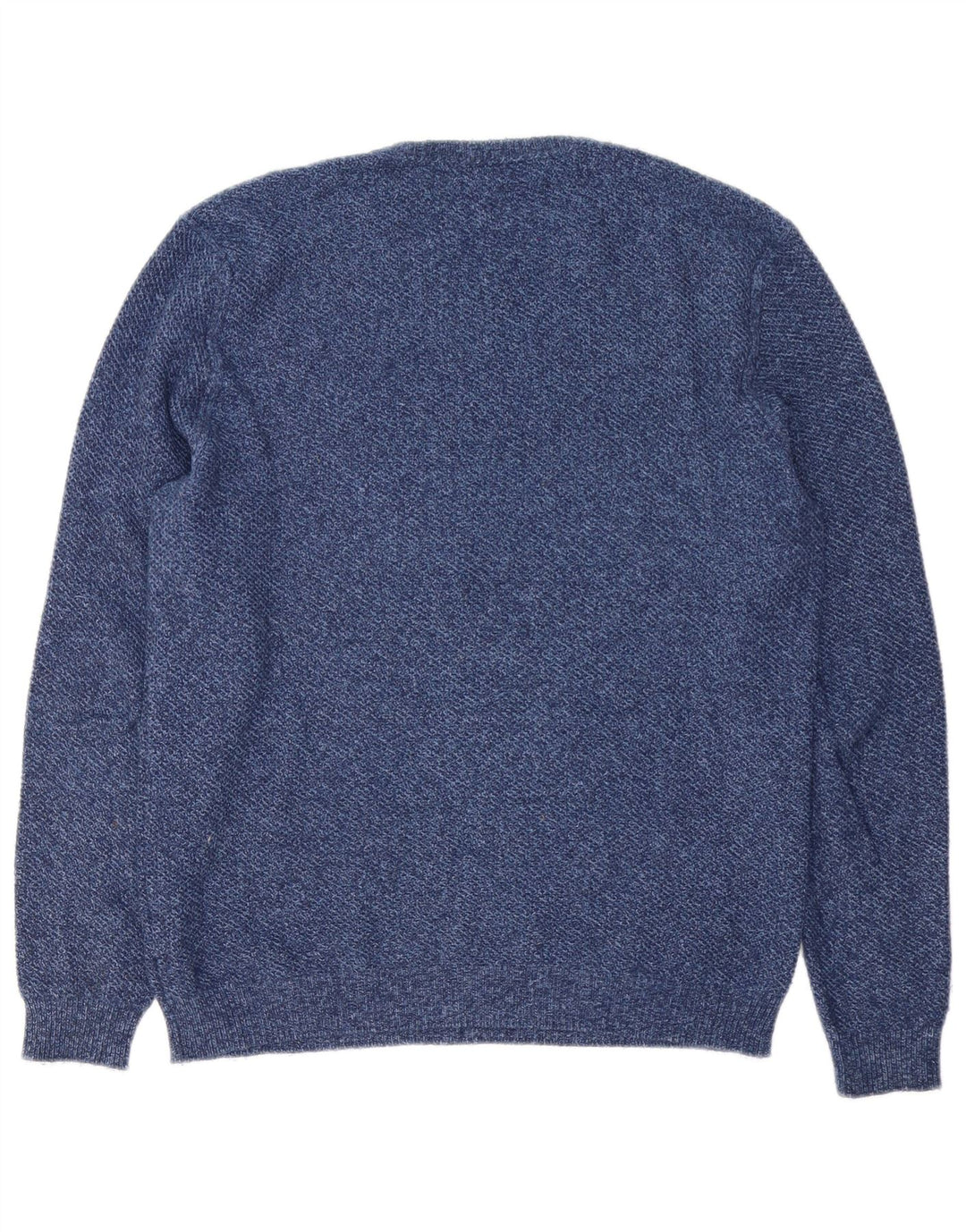 Męski sweter z okrągłym dekoltem Massimo Dutti, średni granatowy, bawełniany