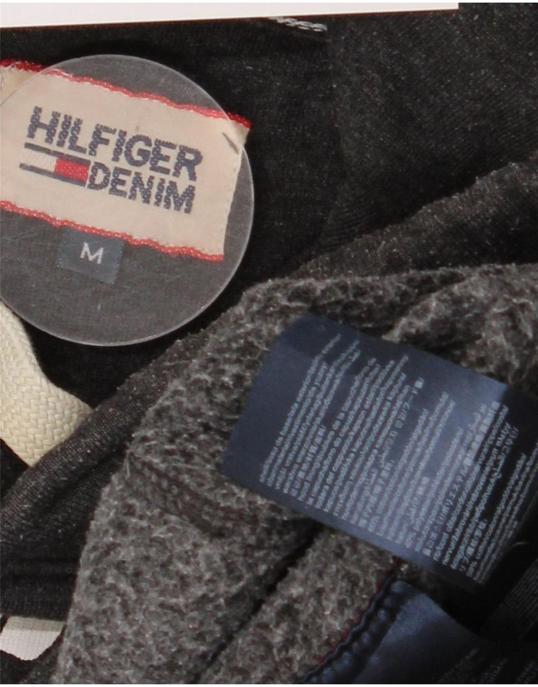 Męski sweter z kapturem i grafiką Tommy Hilfiger, średnioszary, bawełniany