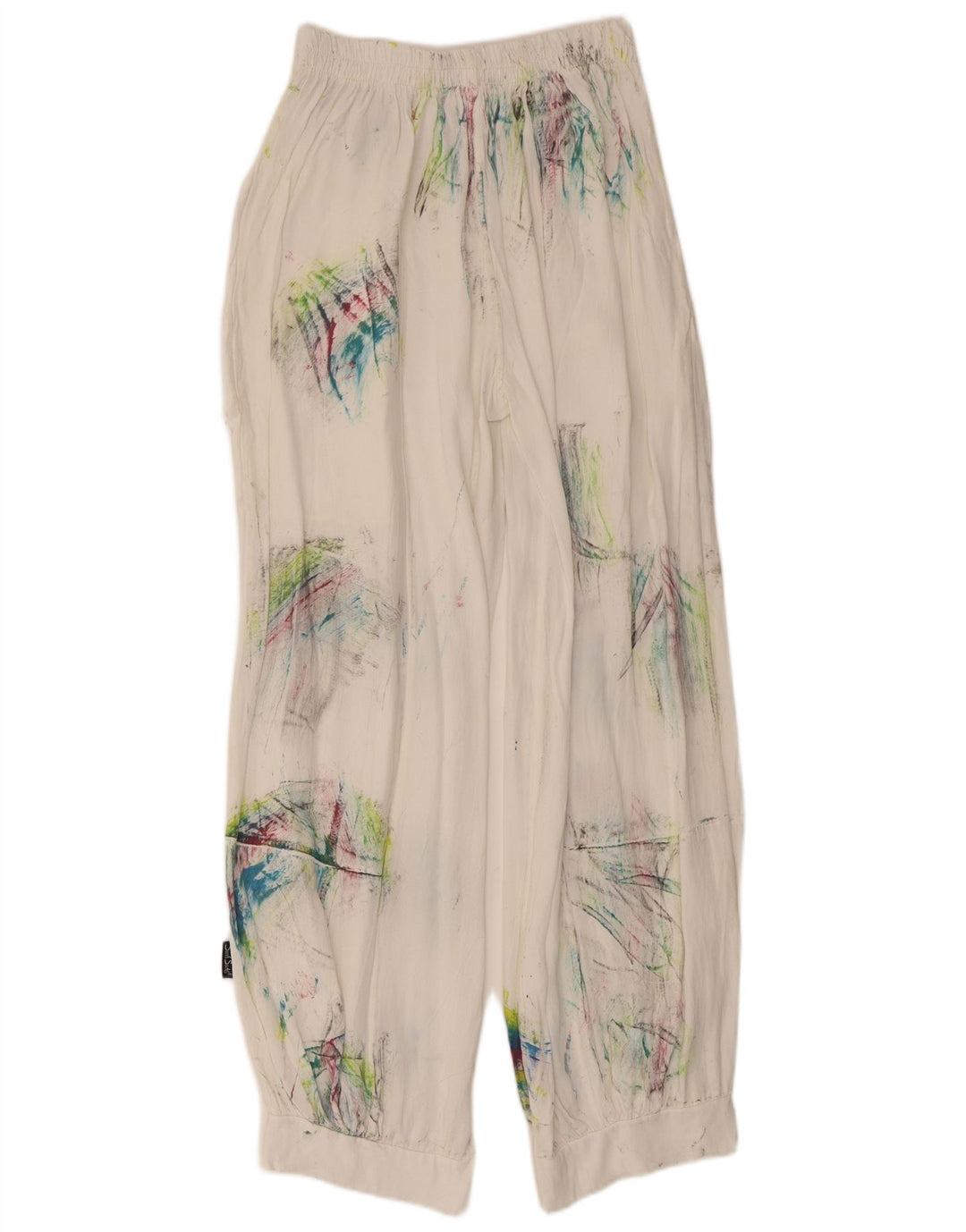 Damskie spodnie haremowe w stylu vintage, średnie W28 L29, wiskoza White Tie Dye