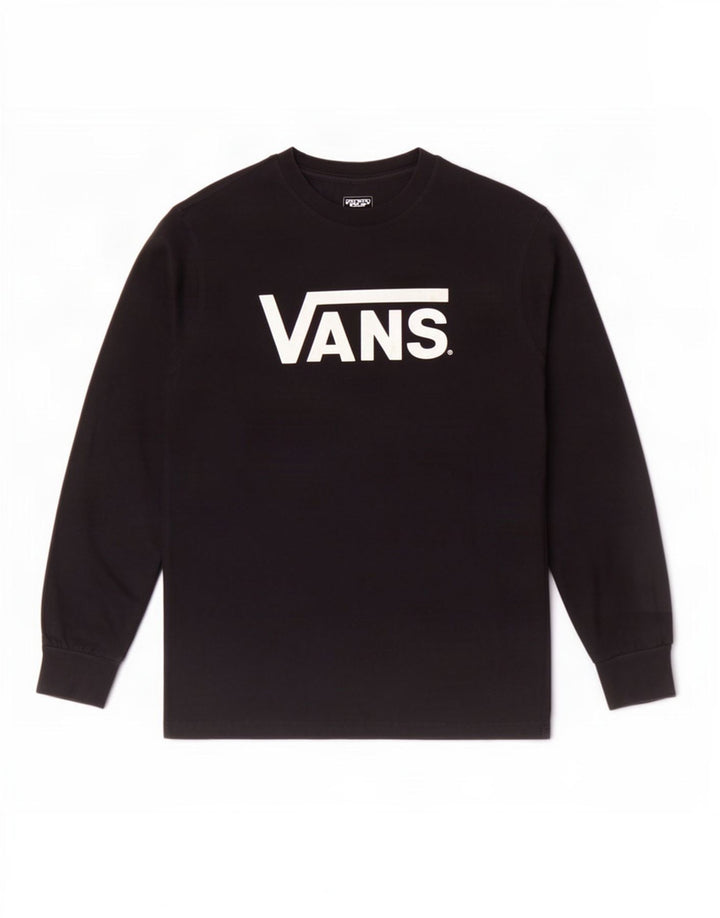 Męski top Vans o klasycznym kroju z grafiką, długim rękawem, średnio czarny, bawełniany