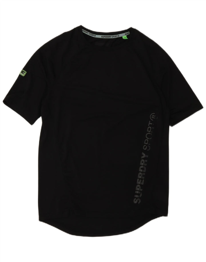 Męski T-shirt Superdry Lash z grafiką, mały, czarny poliester