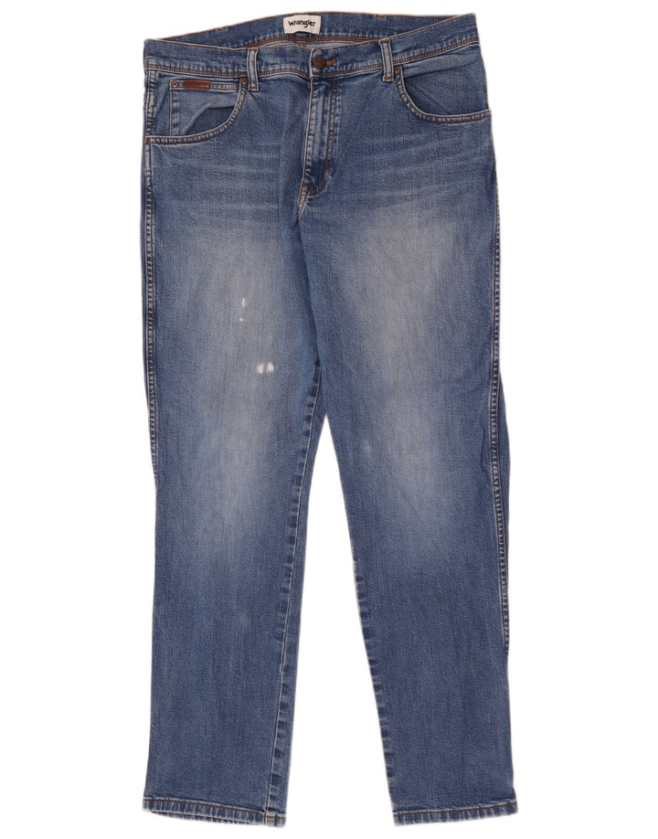Męskie jeansy Wrangler Texas Slim W36 L32 Niebieskie bawełniane