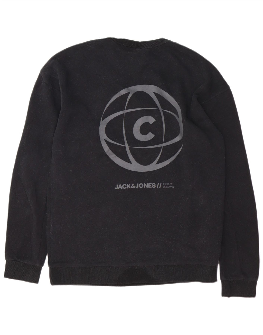Męska bluza JACK & JONES Core Graphic, duża, czarna, bawełniana