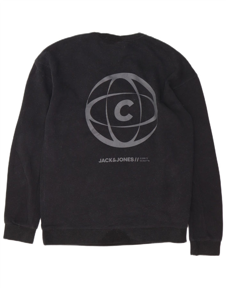 Męska bluza JACK & JONES Core Graphic, duża, czarna, bawełniana