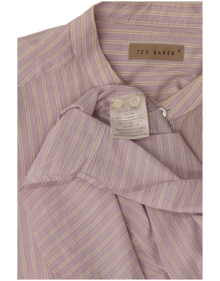 Koszula męska Ted Baker, rozmiar 6, 2XL, bawełniana w różowe paski