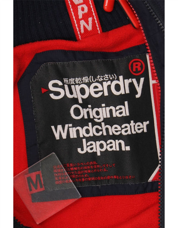 SUPERDRY Męska wiatrówka z kapturem i kapturem UK 38 Średni granat