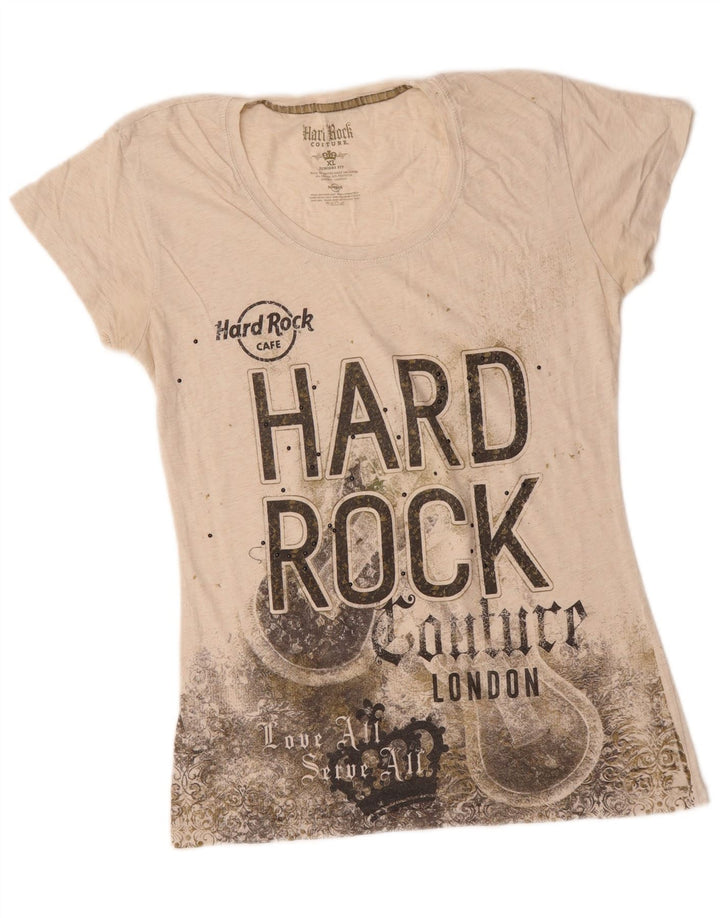 HARD ROCK CAFE Dziewczęca koszulka z grafiką London 15-16 lat XL Off White