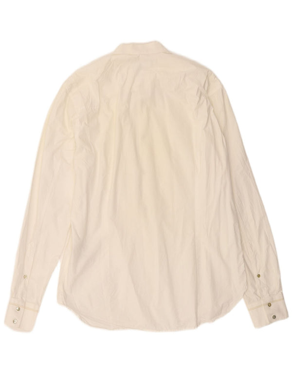 DIESEL Mens Tuxedo Shirt XL White Geometric Cotton