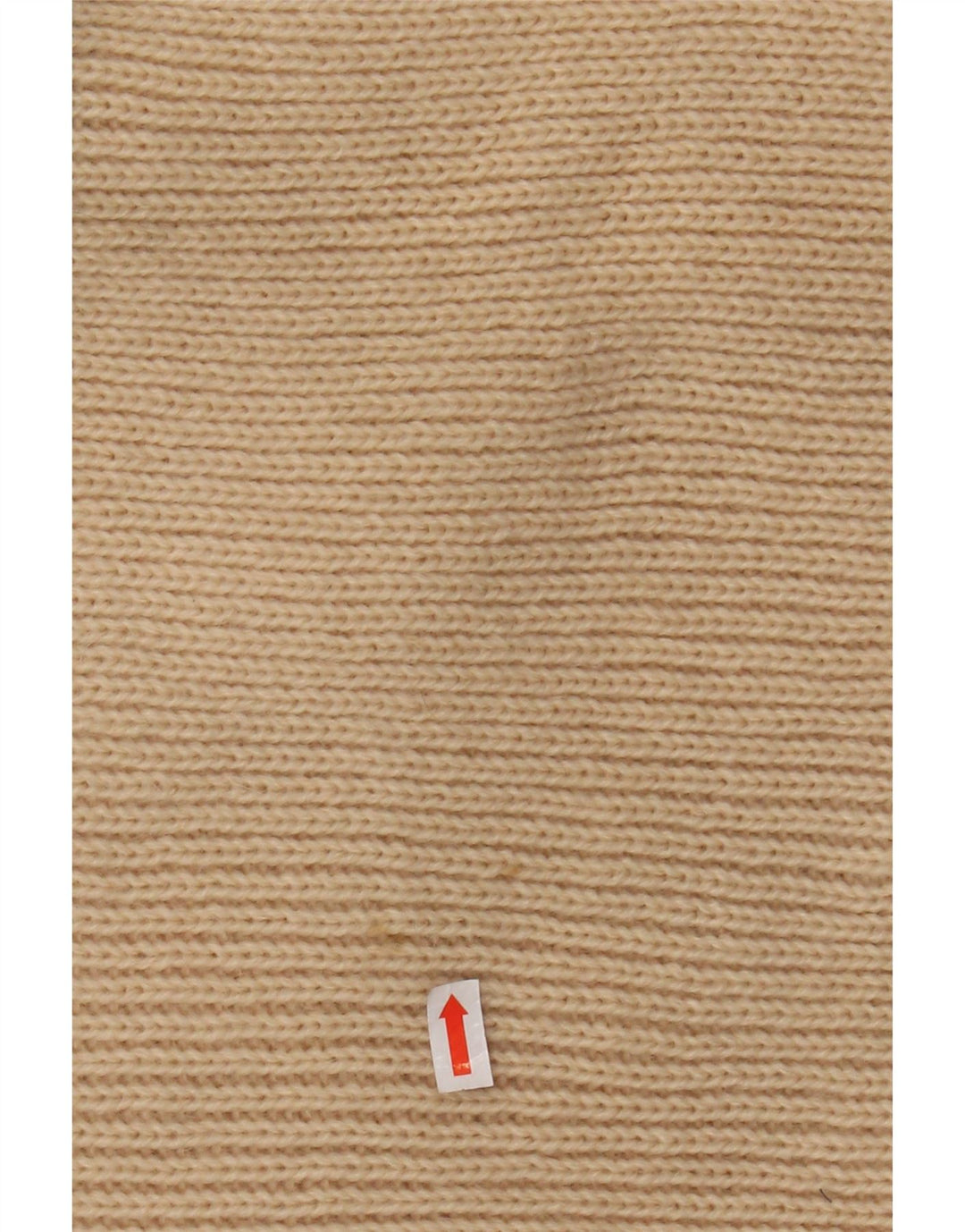 Sweter damski VINTAGE z wywijanym dekoltem UK 12, średni beżowy akryl w paski