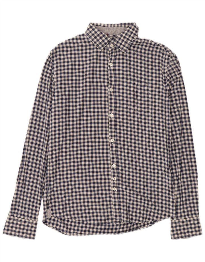 WOOLRICH Męska koszula flanelowa XS granatowa bawełniana kratka