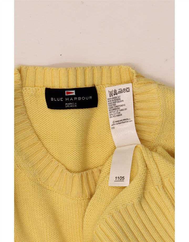 Męski sweter Marks & Spencer Blue Harbor z okrągłym dekoltem, średniożółty
