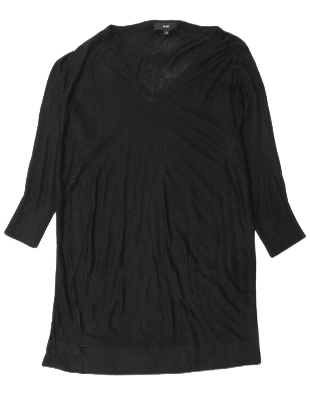 Damska sukienka sweterkowa MOSSIMO z długim rękawem w kształcie skrzydła nietoperza UK 18 XL, czarna akrylowa