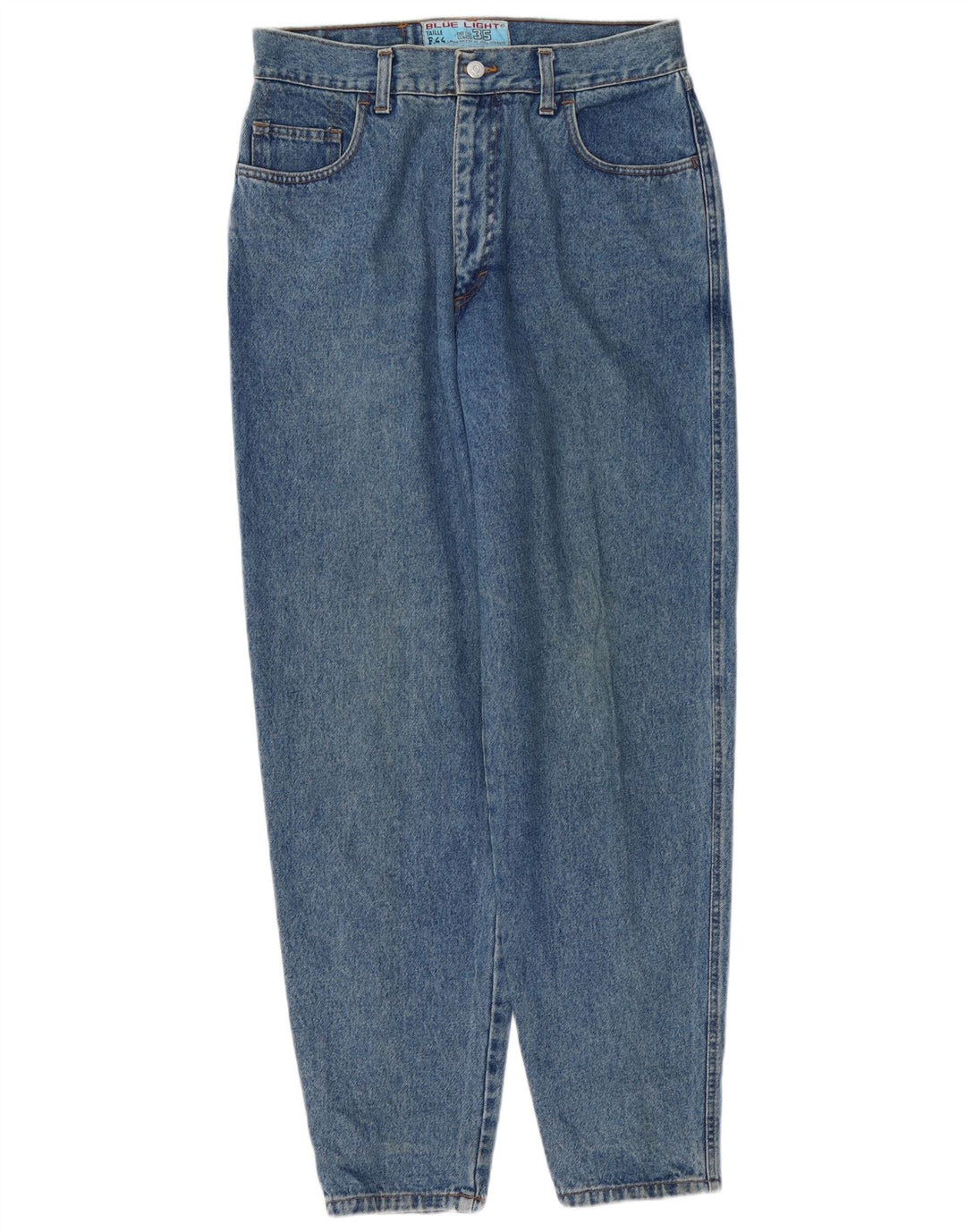 Damskie jeansy z wysokim stanem VINTAGE IT 44 Medium W27 L30 Niebieska bawełna