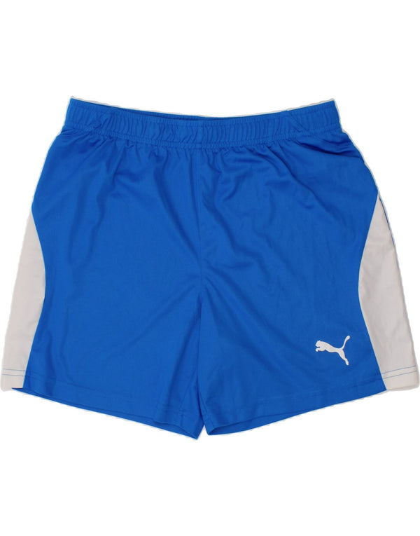 PUMA Womens Sport Shorts UK 10 Small  Blue Colourblock
