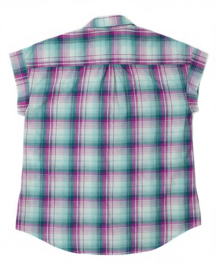 Damska koszulka bez rękawów Lee Riders UK 14, poliester w średnią zieloną kratkę