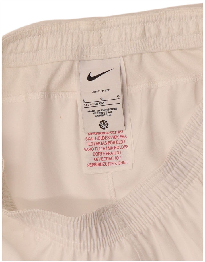 Chłopięce spodenki sportowe NIKE Dri Fit, duże, 12-13 lat, biały, poliester