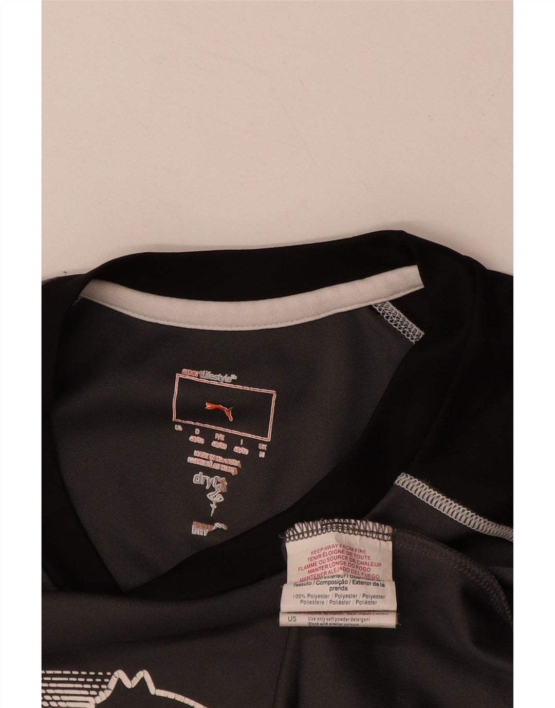 Męska koszulka z grafiką PUMA Top, średnioszary, poliestrowy blok kolorów