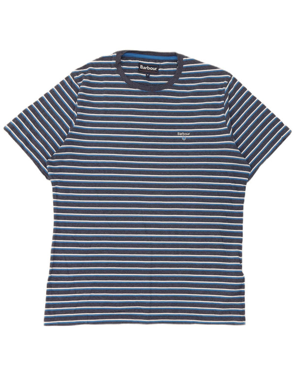T-shirt męski Barbour, bawełniany, średni, granatowy w paski