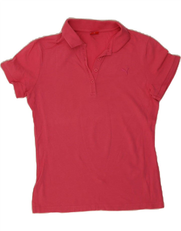 PUMA Womens Polo Shirt UK 12 Medium Pink Cotton Vintage Puma and Second-Hand Puma from Messina Hembry 