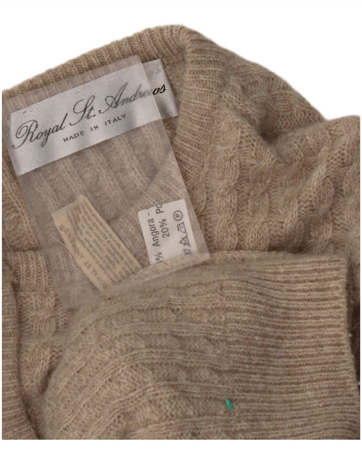 ST. ANDREWS Damski sweter rozpinany UK 18 XL Beżowy Angora