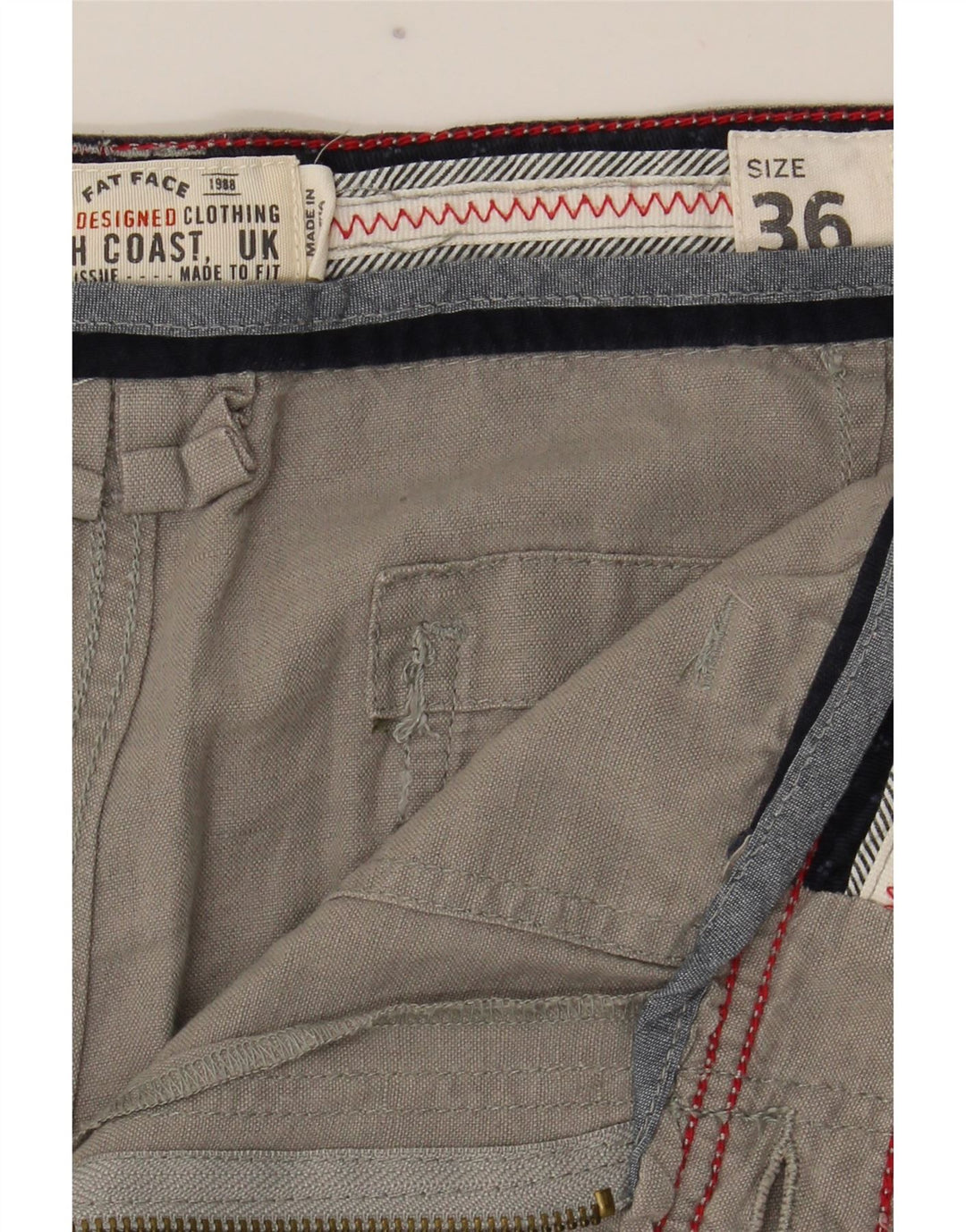 Męskie spodenki Chino Fat Face W36, duże, szare lniane