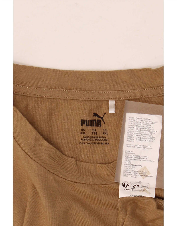 T-shirt męski Puma Top 2XL Beżowa bawełna