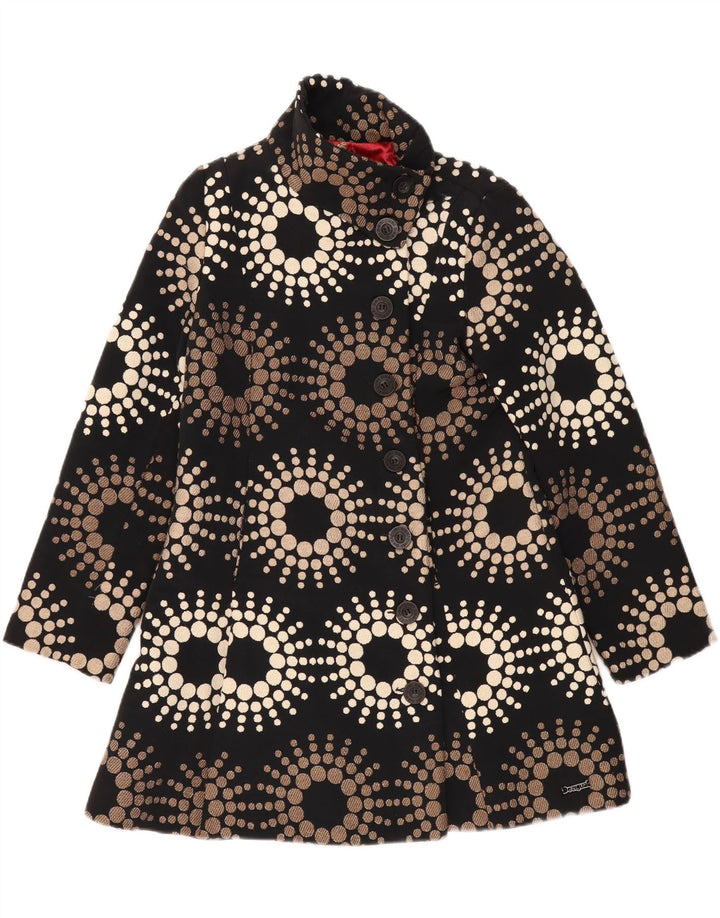 Desigual damski płaszcz EU 44 XL, czarny, geometryczny poliester