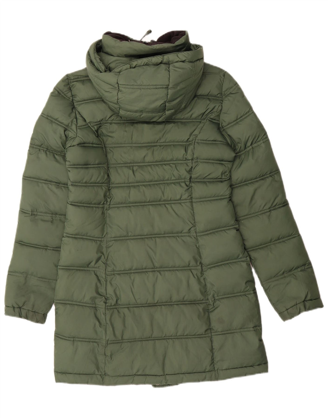 Damski ocieplany płaszcz z kapturem Superdry UK 6 XS, zielony poliester