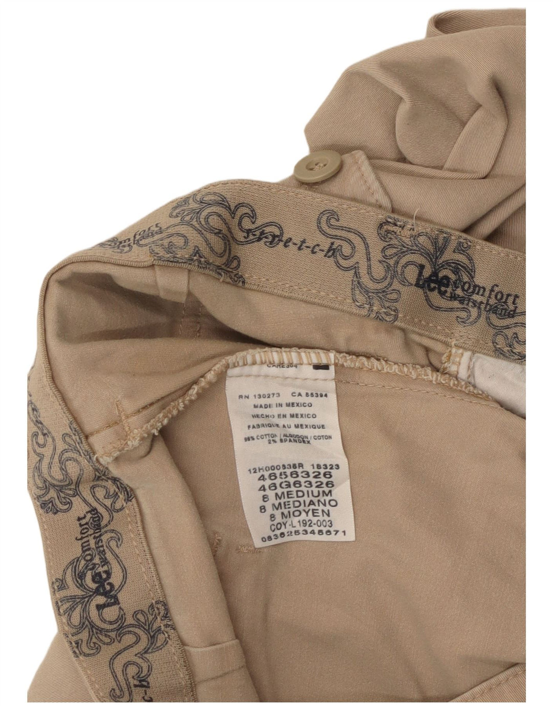 Damskie spodnie Lee Stretch Straight Casual US 8 Medium W32 L27 Beżowe