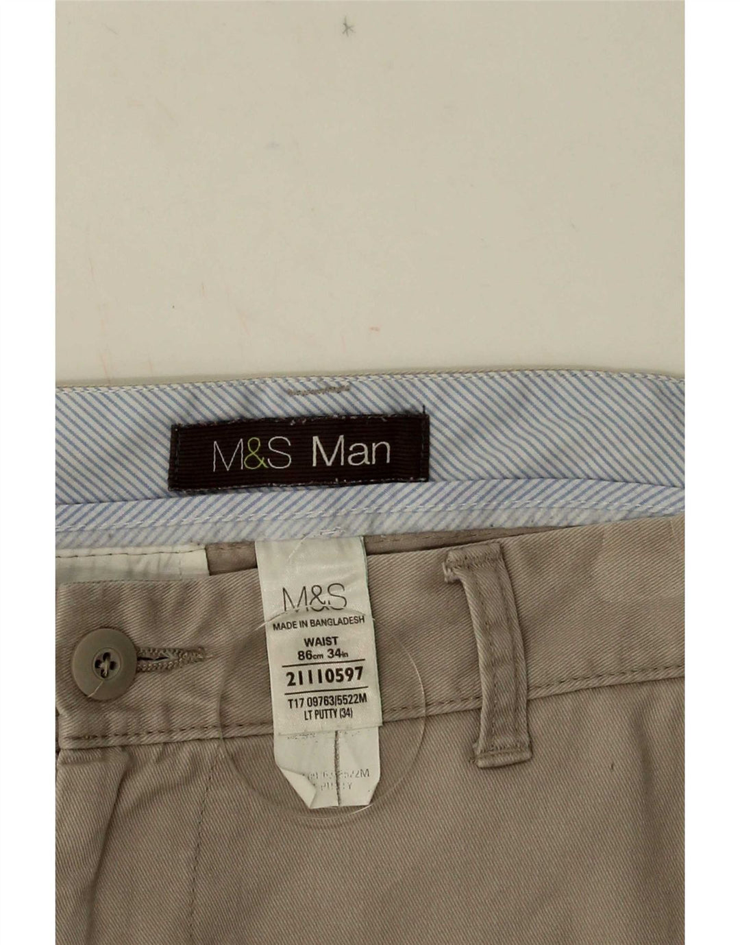 Męskie spodenki Chino Marks & Spencer W34, duże, beżowe, bawełniane