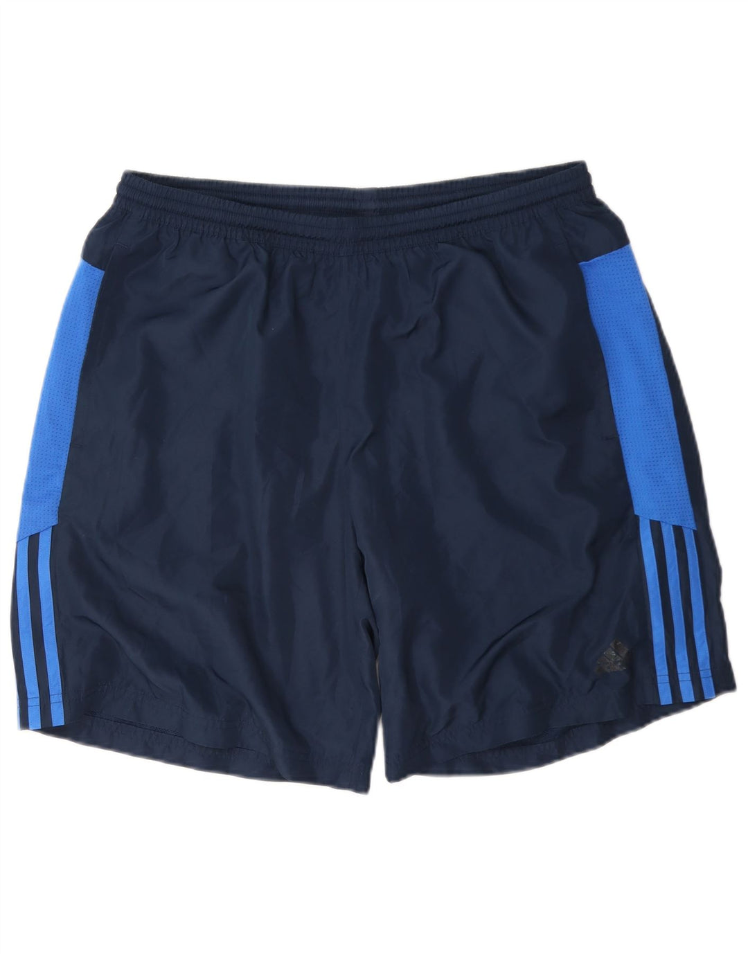 Męskie spodenki sportowe Adidas, duże, granatowe, z blokami kolorów, poliestrowe