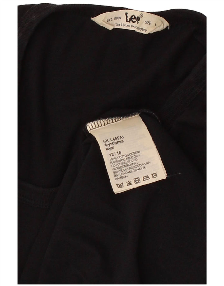 LEE Męski T-shirt z grafiką, duży, czarny, bawełniany