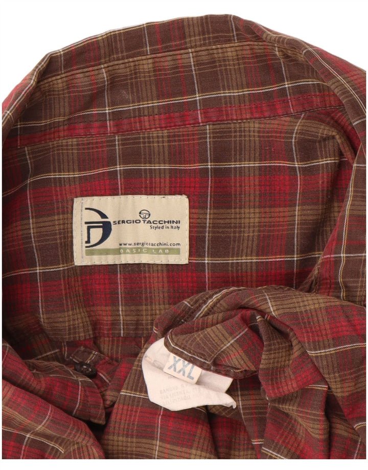Koszula męska Sergio Tacchini 2XL, bawełniana, brązowa krata