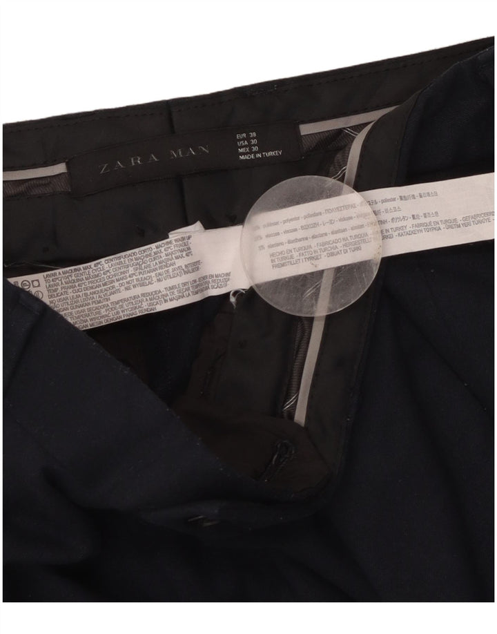 Męskie krótkie spodnie Zara EU 38 Small W30 L25 Granatowy poliester