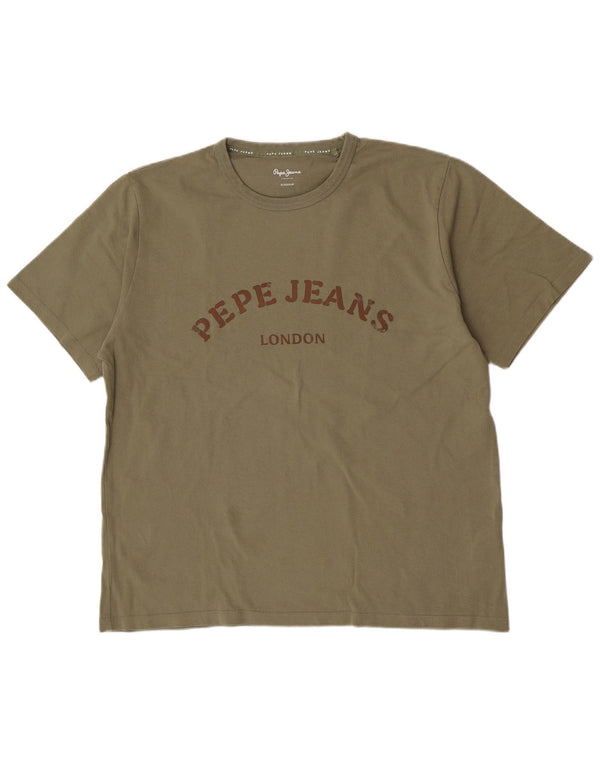 Męska koszulka PEPE Jeans Regular Graphic Top XL, bawełna khaki