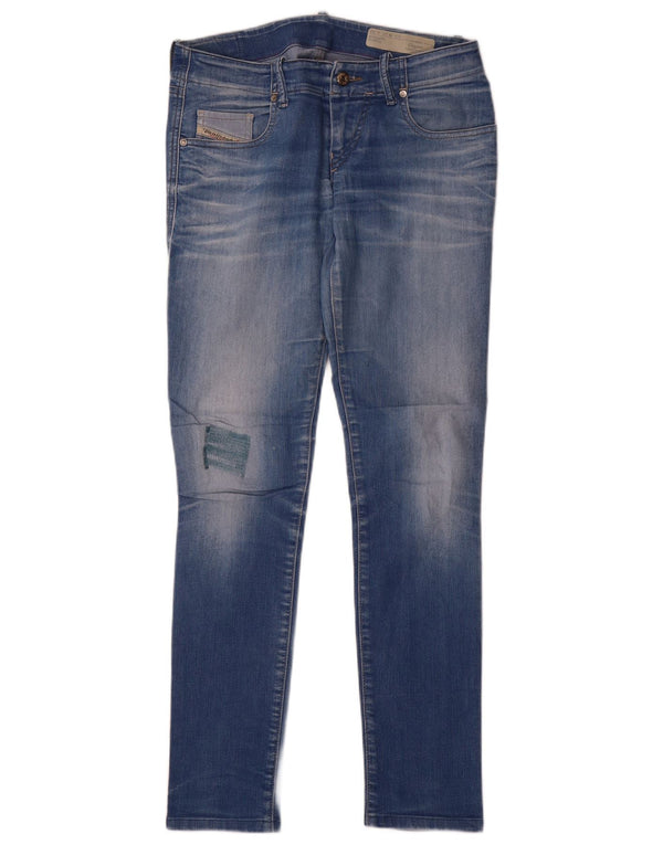 Diesel Damskie Guppe Skinny Jeans W27 L30 Niebieskie bawełniane