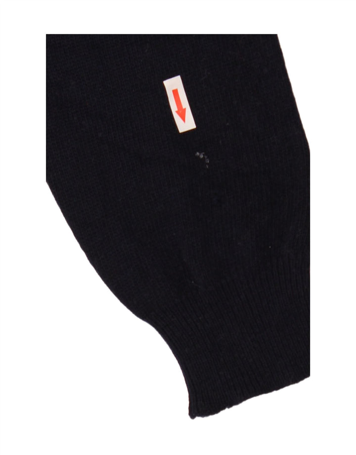 Vintage męski sweter z okrągłym dekoltem, duży granatowy Argyle/diament