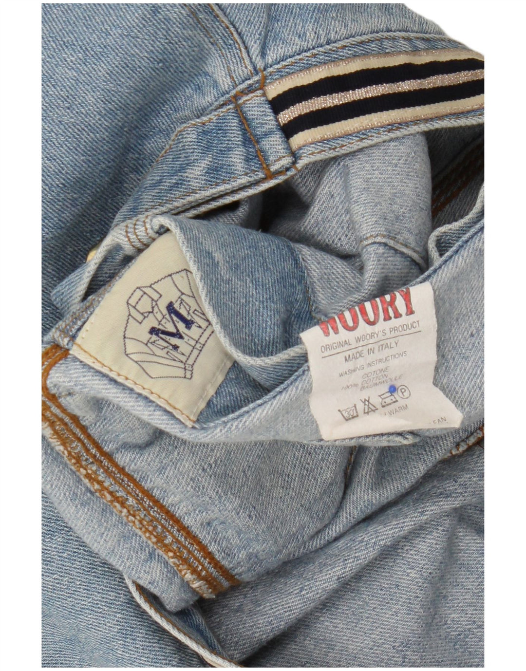 Damska kurtka dżinsowa Vintage Graphic Crop UK 14, średnia niebieska bawełna