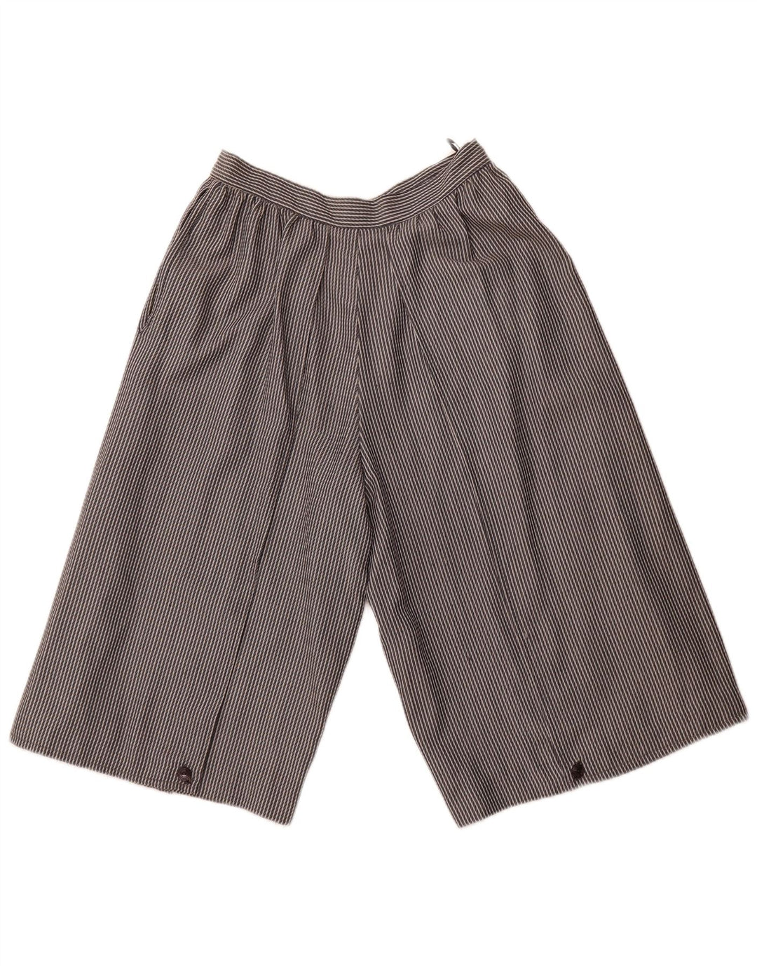 Damskie bermudy z wysokim stanem VINTAGE IT 44 Medium W26 w szare paski