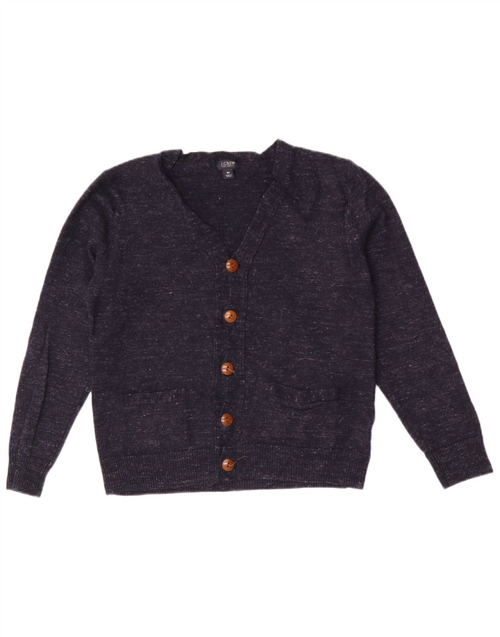 J. Crew Męski sweter rozpinany o dopasowanym kroju, średni granatowy, wełniany nakrapiany
