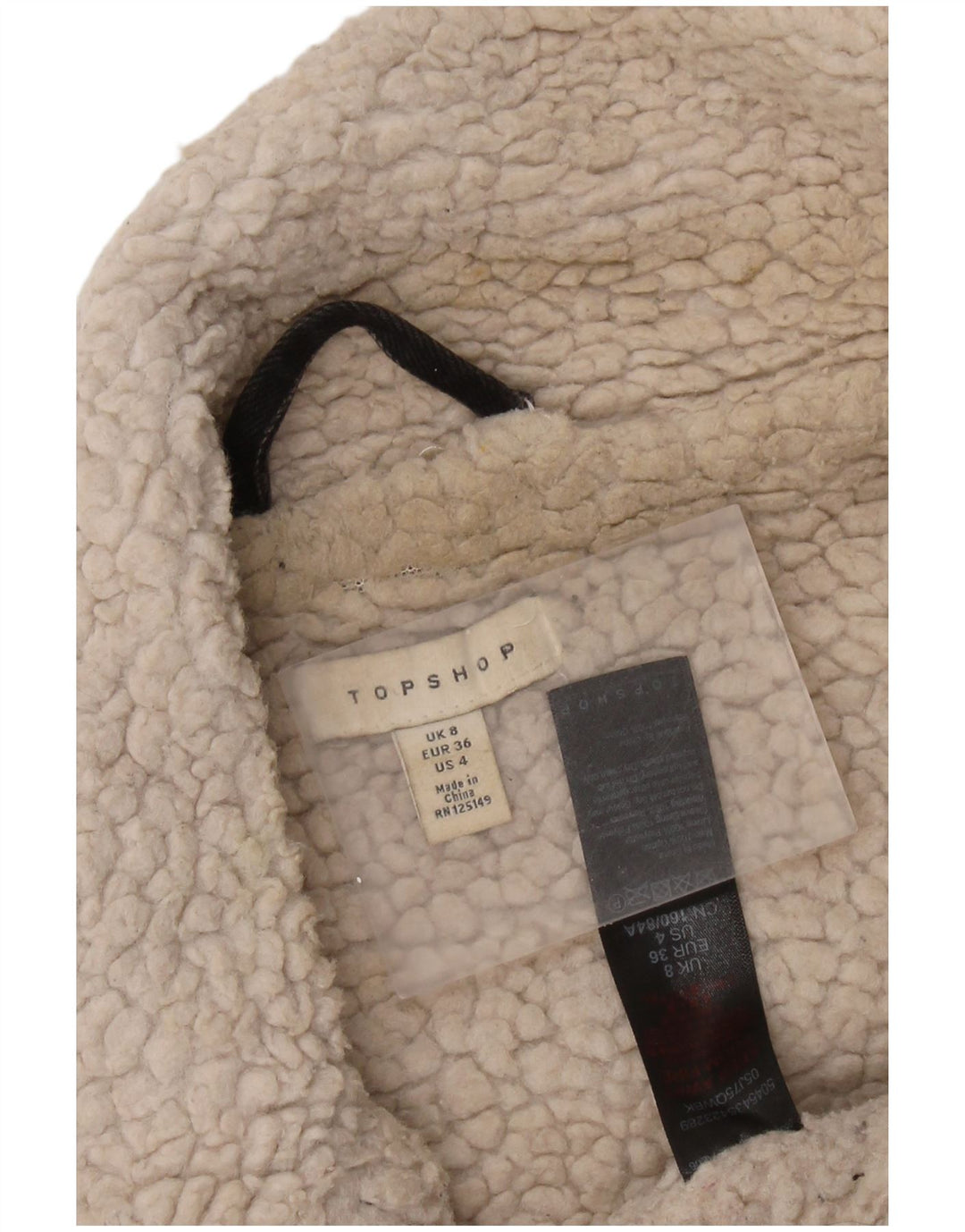 Damska kurtka oversize Sherpa Denim Topshop UK 8, mała, czarna, klasyczna