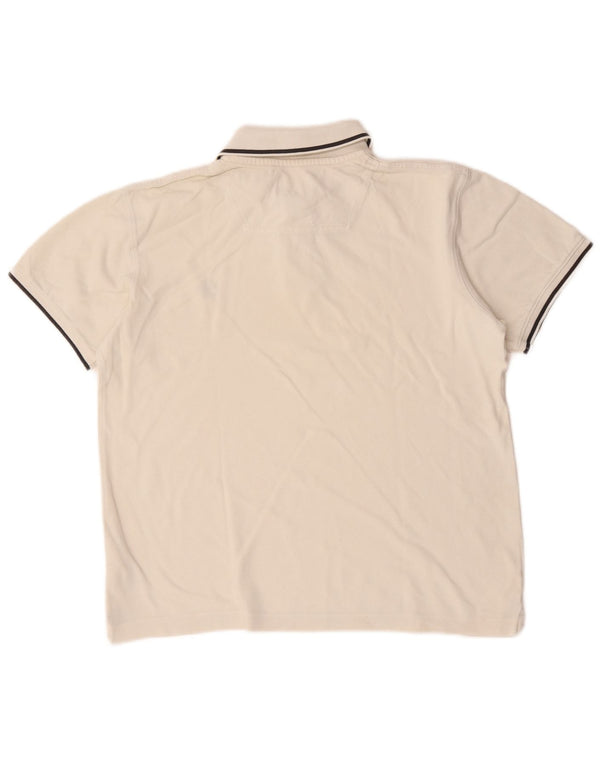 Timberland Mens Regular Fit Polo Shirt Medium White Striped Cotton