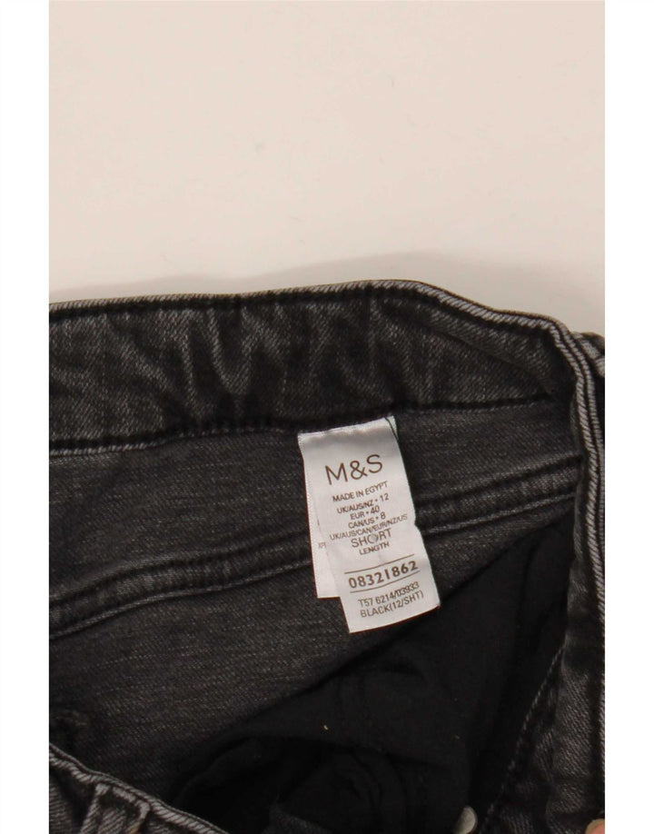 Marks & Spencer Damskie jeansy Cropped UK 12 Medium W32 L25 Czarna bawełna