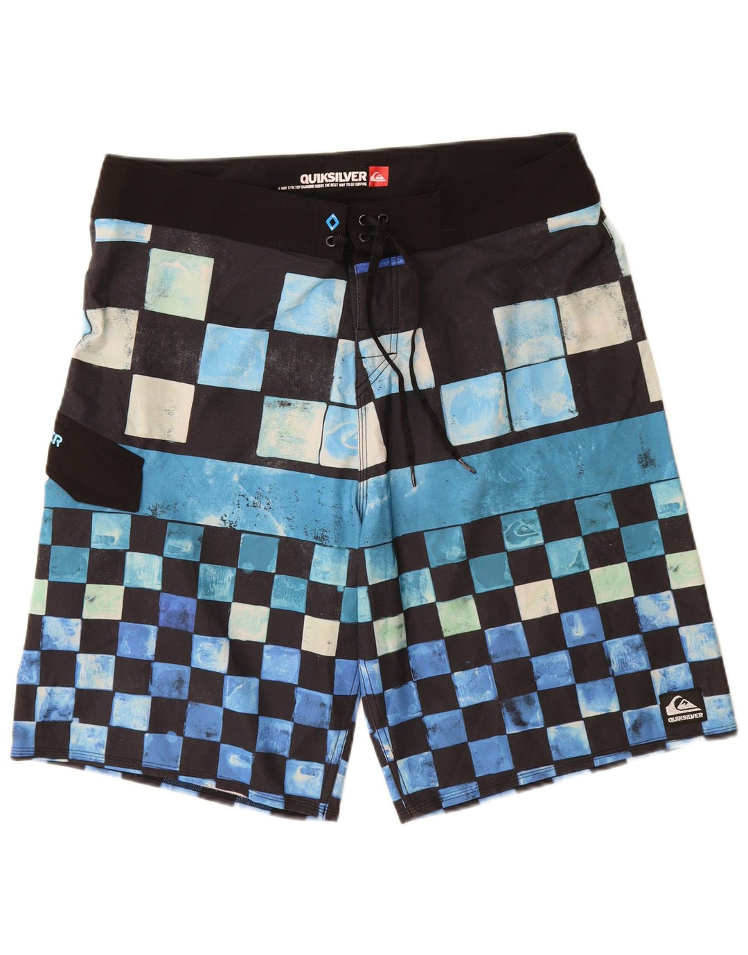 Męskie spodenki kąpielowe Quiksilver, duży niebieski geometryczny poliester